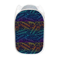 EDM Surfing Wave Pattern Print Mesh Laundry Hamper