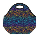 EDM Surfing Wave Pattern Print Neoprene Lunch Bag