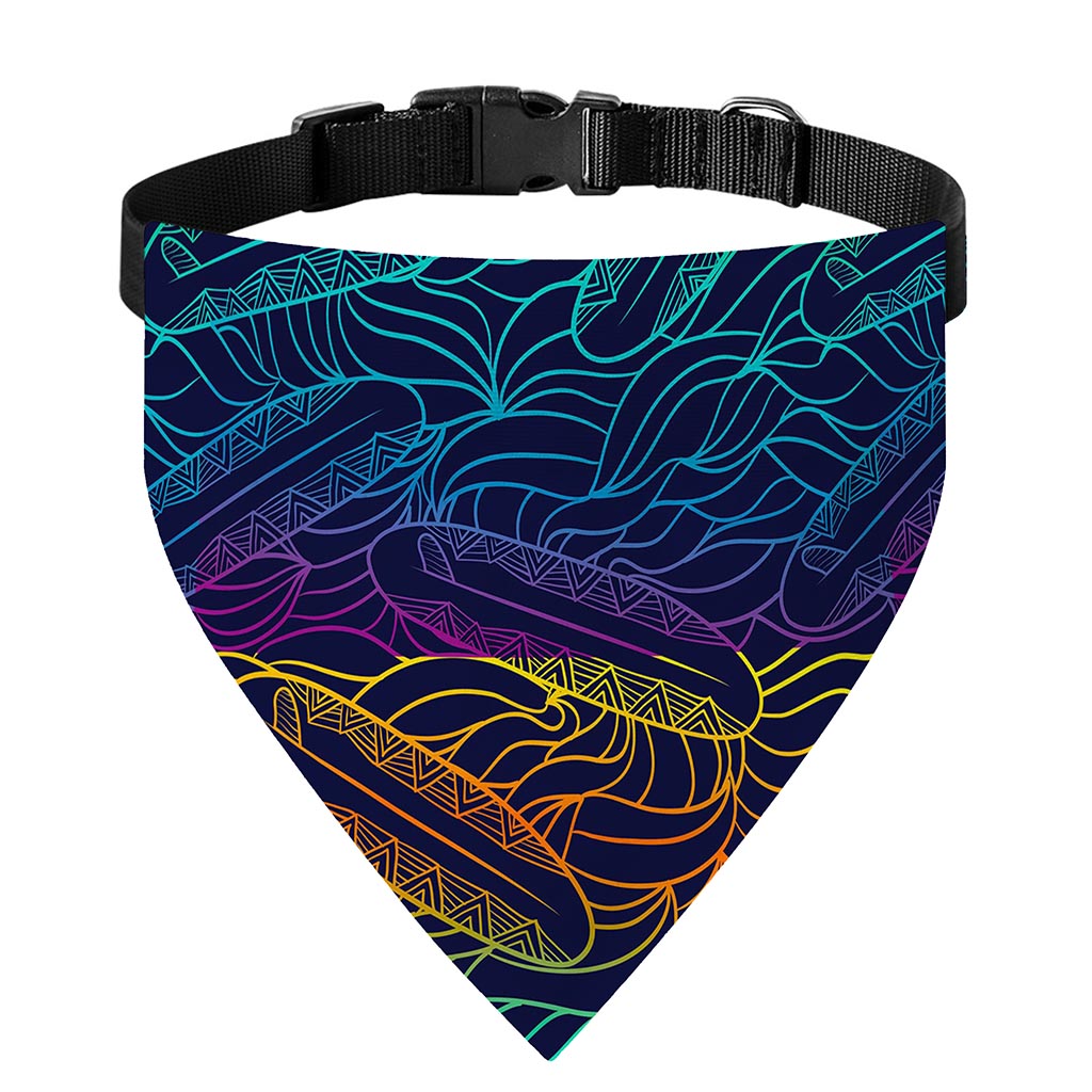 EDM Surfing Wave Pattern Print Over The Collar Dog Bandana