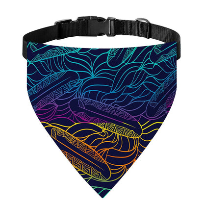 EDM Surfing Wave Pattern Print Over The Collar Dog Bandana