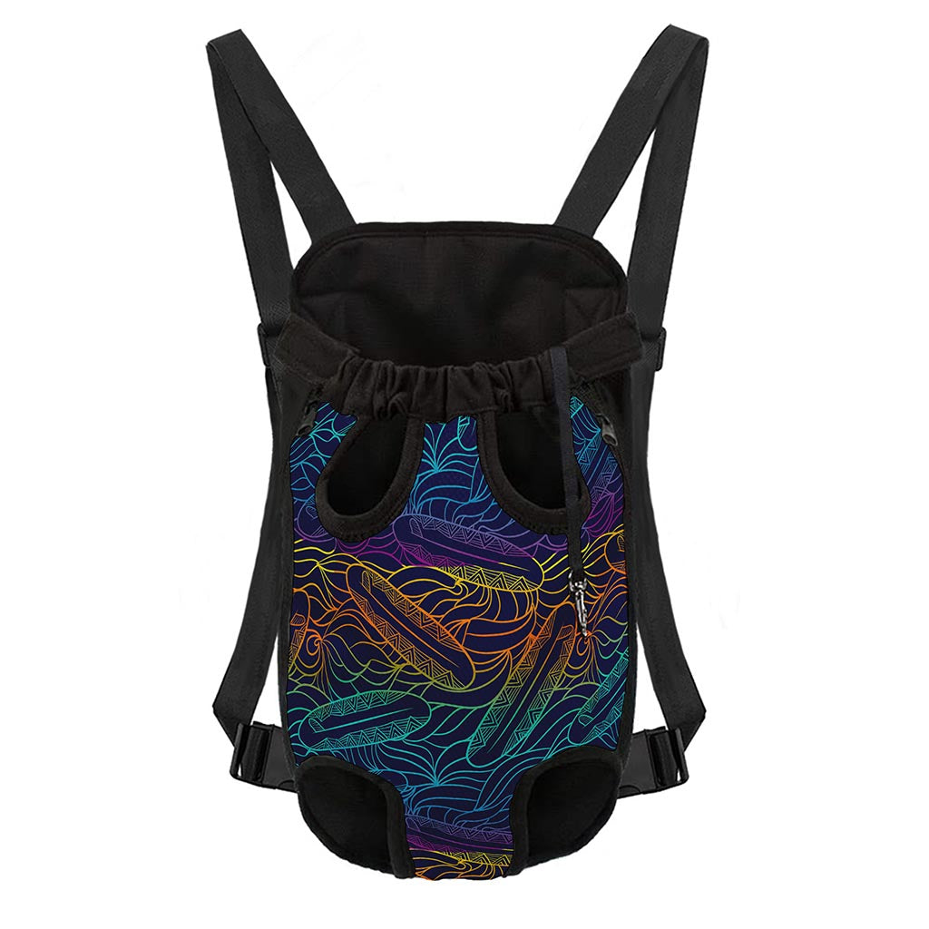 EDM Surfing Wave Pattern Print Pet Carrier Backpack