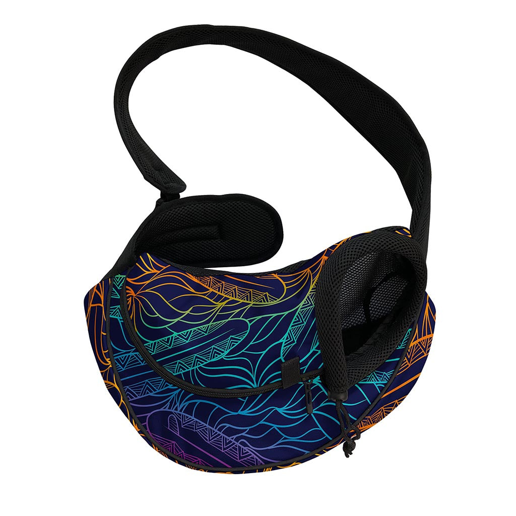 EDM Surfing Wave Pattern Print Pet Sling Carrier