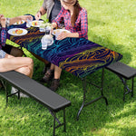 EDM Surfing Wave Pattern Print Picnic Table Cover
