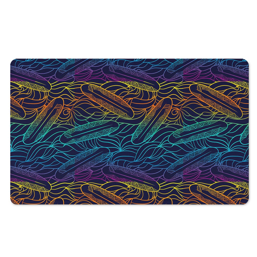 EDM Surfing Wave Pattern Print Polyester Doormat