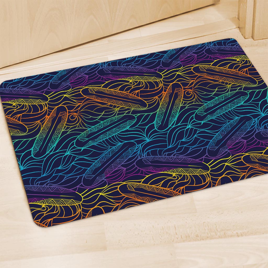 EDM Surfing Wave Pattern Print Polyester Doormat