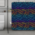 EDM Surfing Wave Pattern Print Polyester Shower Curtain