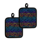 EDM Surfing Wave Pattern Print Pot Holders