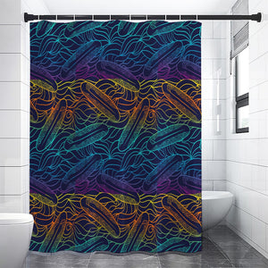 EDM Surfing Wave Pattern Print Premium Shower Curtain