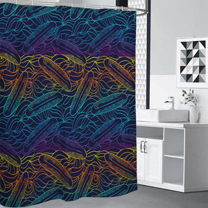 EDM Surfing Wave Pattern Print Premium Shower Curtain