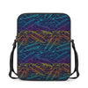 EDM Surfing Wave Pattern Print Rectangular Crossbody Bag