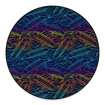 EDM Surfing Wave Pattern Print Round Floor Mat