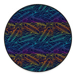 EDM Surfing Wave Pattern Print Round Floor Mat