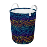 EDM Surfing Wave Pattern Print Round Laundry Basket