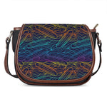 EDM Surfing Wave Pattern Print Saddle Bag