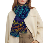 EDM Surfing Wave Pattern Print Scarf