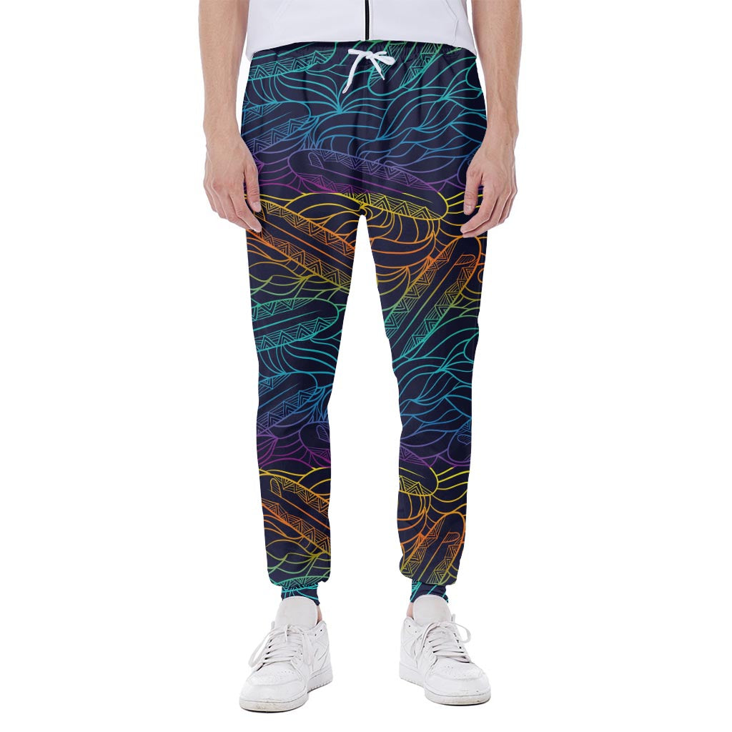 EDM Surfing Wave Pattern Print Scuba Joggers