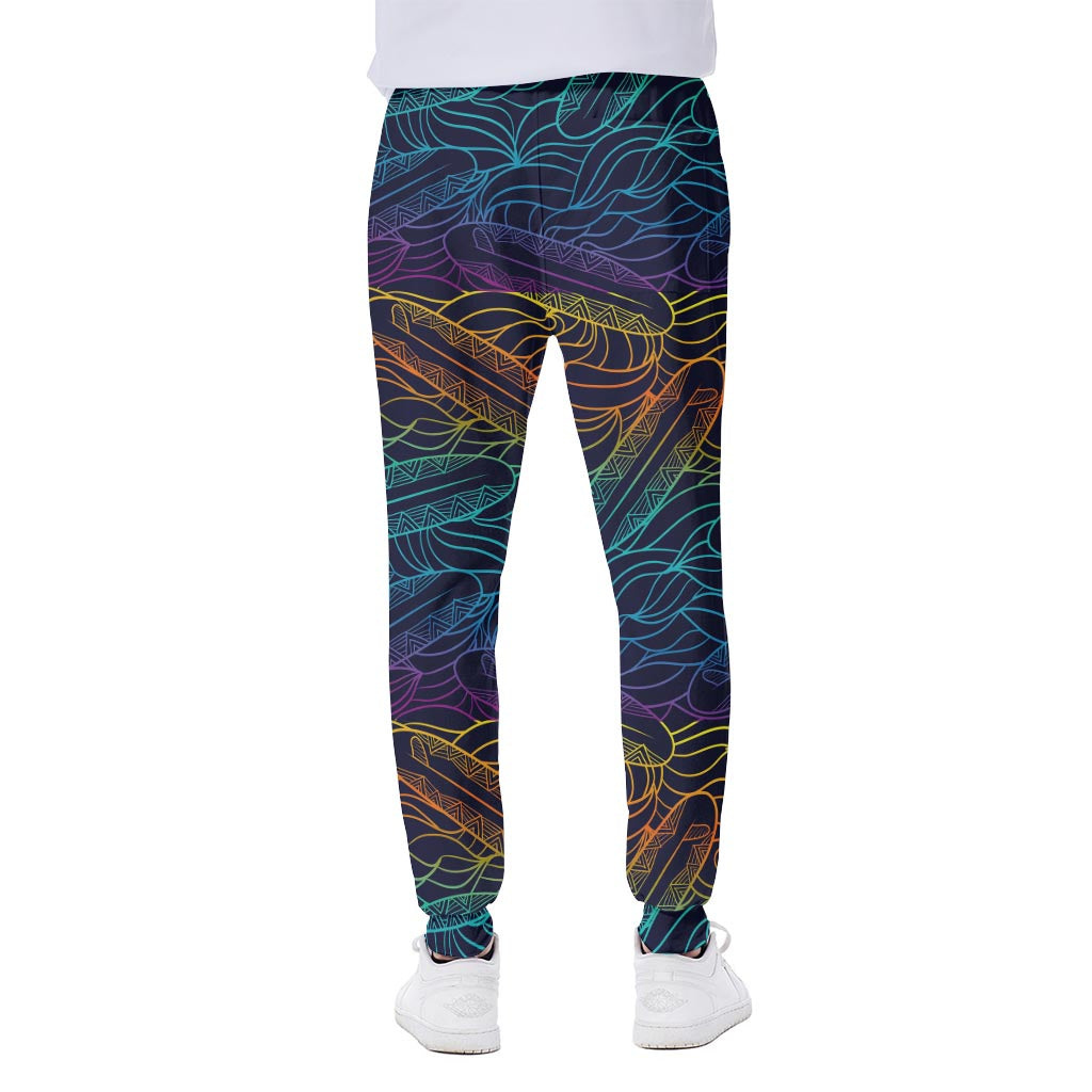 EDM Surfing Wave Pattern Print Scuba Joggers