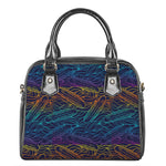 EDM Surfing Wave Pattern Print Shoulder Handbag