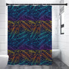 EDM Surfing Wave Pattern Print Shower Curtain