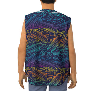 EDM Surfing Wave Pattern Print Sleeveless Baseball Jersey