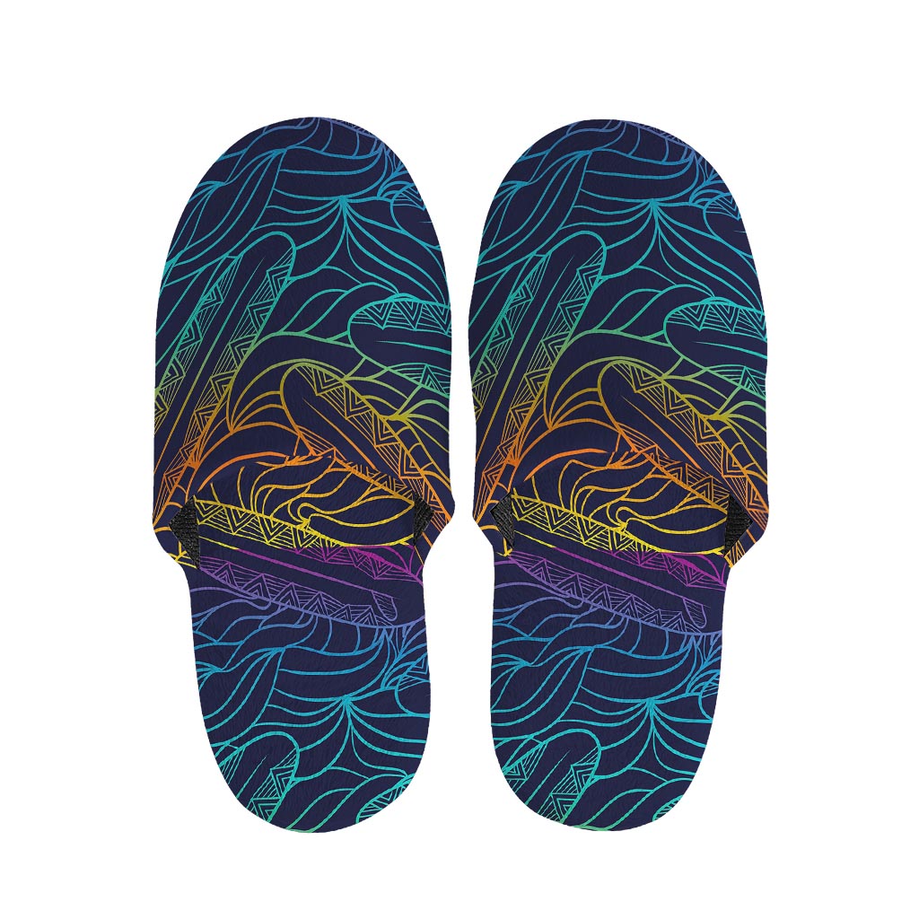 EDM Surfing Wave Pattern Print Slippers