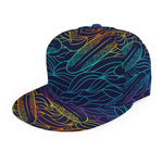 EDM Surfing Wave Pattern Print Snapback Cap
