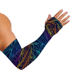 EDM Surfing Wave Pattern Print Sun Protection Arm Sleeves