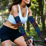 EDM Surfing Wave Pattern Print Sun Protection Arm Sleeves