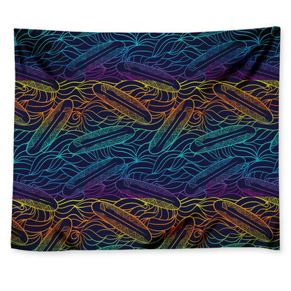 EDM Surfing Wave Pattern Print Tapestry