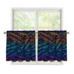 EDM Surfing Wave Pattern Print Tier Curtains
