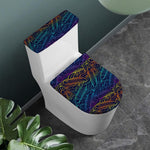 EDM Surfing Wave Pattern Print Toilet Lid And Tank Cover Set