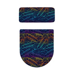 EDM Surfing Wave Pattern Print Toilet Lid And Tank Cover Set