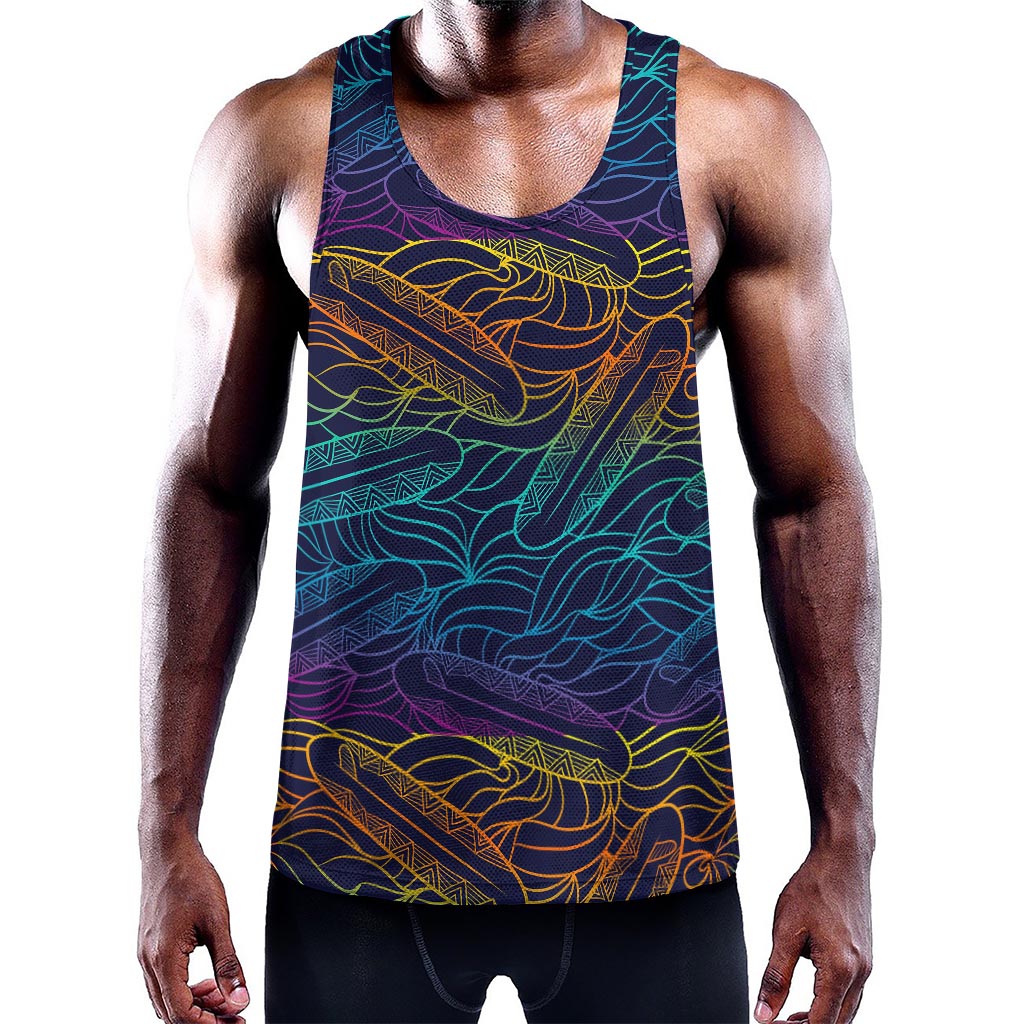 EDM Surfing Wave Pattern Print Training Tank Top