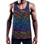 EDM Surfing Wave Pattern Print Training Tank Top
