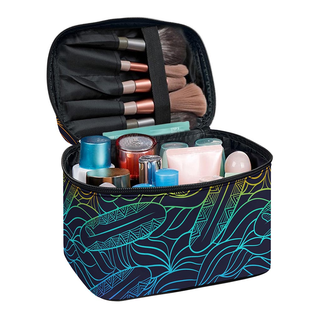 EDM Surfing Wave Pattern Print Travel Makeup Bag
