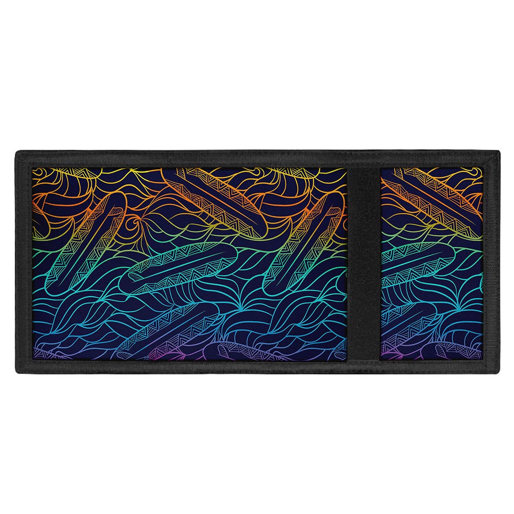 EDM Surfing Wave Pattern Print Trifold Wallet