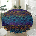 EDM Surfing Wave Pattern Print Waterproof Round Tablecloth