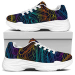 EDM Surfing Wave Pattern Print White Chunky Shoes