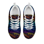 EDM Surfing Wave Pattern Print White Running Shoes