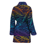 EDM Surfing Wave Pattern Print Women's Bathrobe