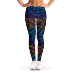 EDM Surfing Wave Pattern Print Women's Leggings