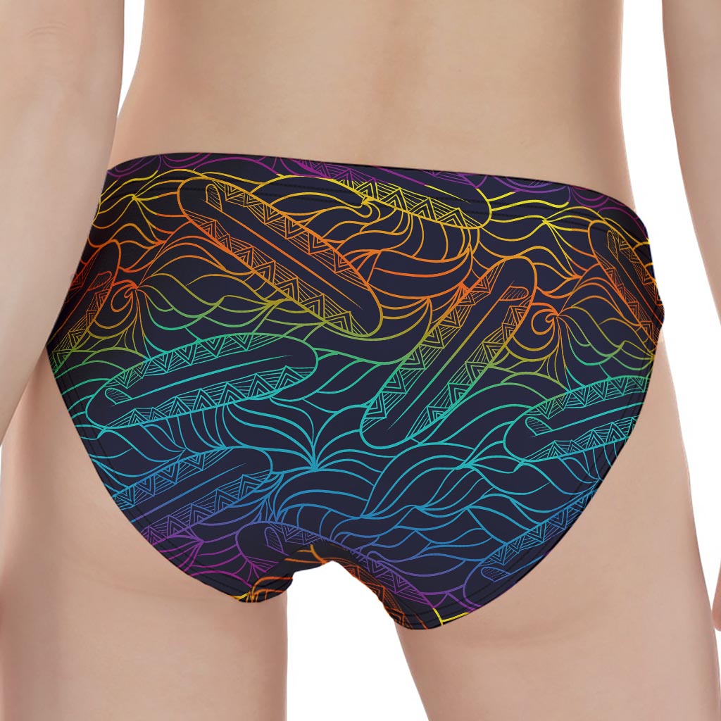 EDM Surfing Wave Pattern Print Women's Panties