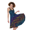 EDM Surfing Wave Pattern Print Women's Sleeveless Dress