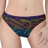 EDM Surfing Wave Pattern Print Women's Thong