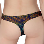 EDM Surfing Wave Pattern Print Women's Thong