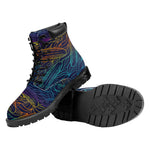 EDM Surfing Wave Pattern Print Work Boots