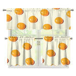 Egg Yolk Pattern Print 3 Piece Kitchen Curtains
