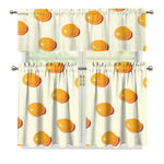 Egg Yolk Pattern Print 3 Piece Kitchen Curtains