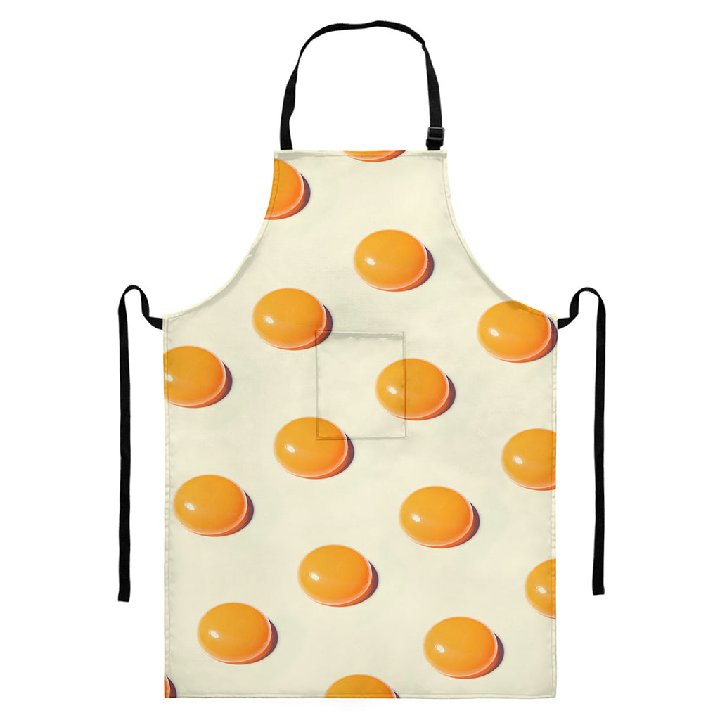 Egg Yolk Pattern Print Bib Apron With Pocket