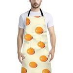 Egg Yolk Pattern Print Bib Apron With Pocket